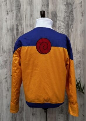 Anime Ninja Cosplay Jacket – Orange & Blue High Collar Streetwear