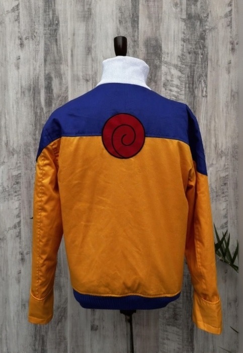 Anime Ninja Cosplay Jacket – Orange & Blue High Collar Streetwear