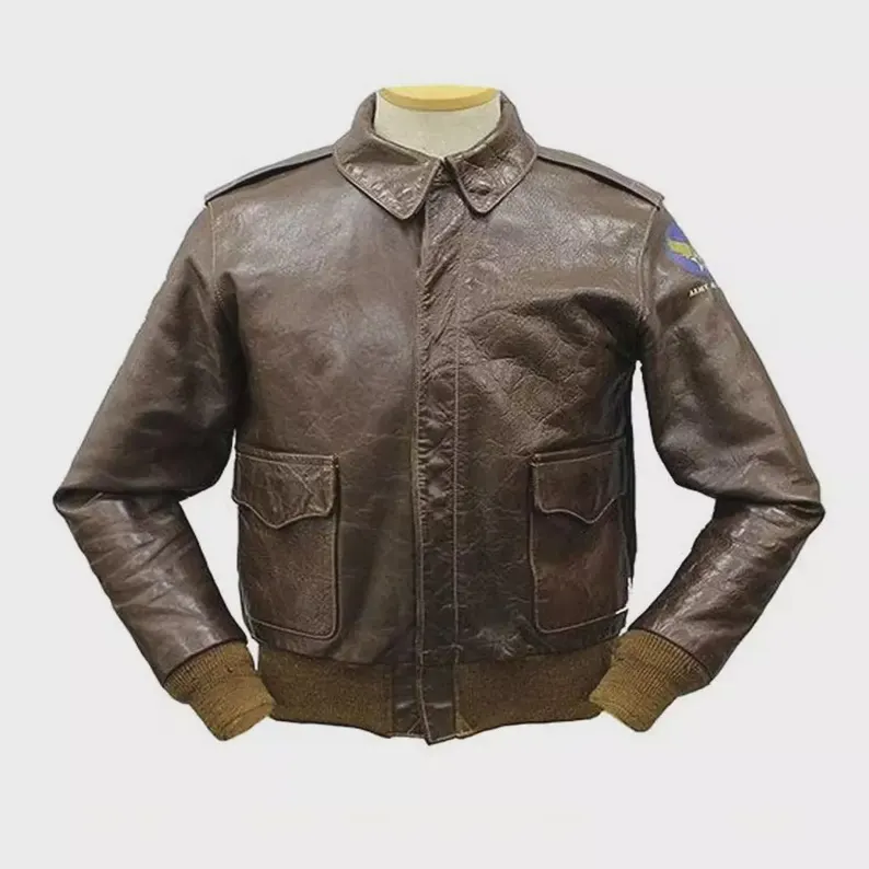 Chris Redfield Resident Evil Made in Heaven Bomber A2Flight Brown Leather Jacket