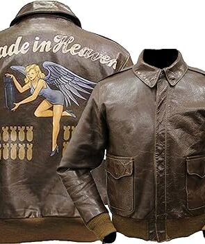 Chris Redfield Resident Evil Made in Heaven Bomber A2Flight Brown Leather Jacket
