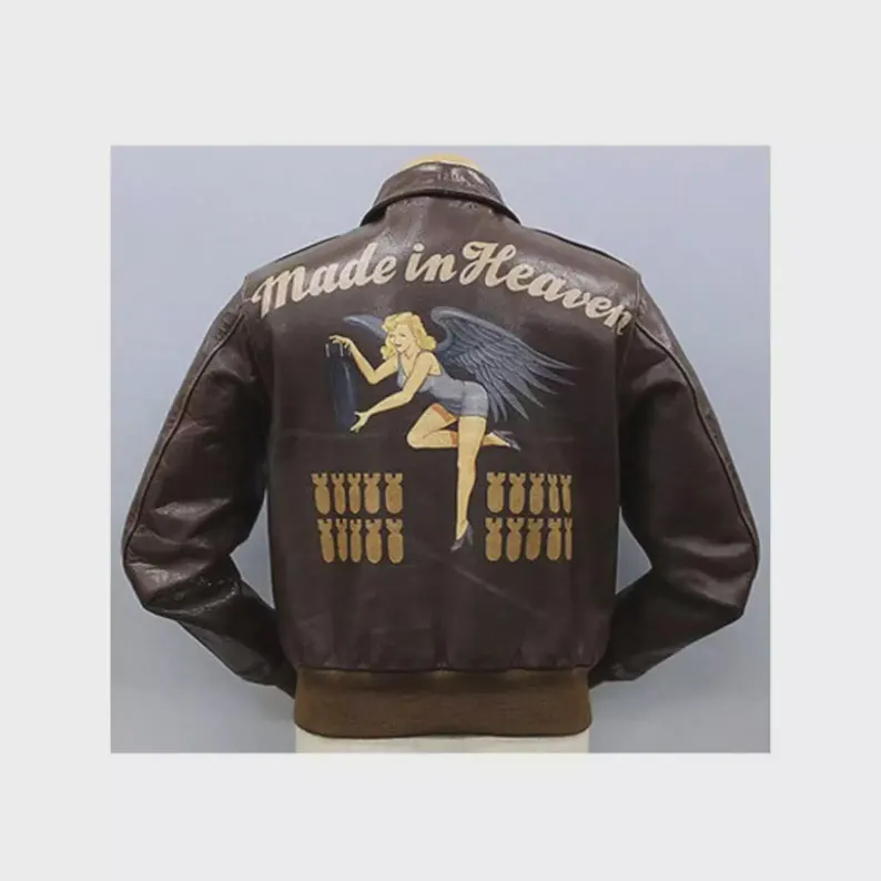 Chris Redfield Resident Evil Made in Heaven Bomber A2Flight Brown Leather Jacket