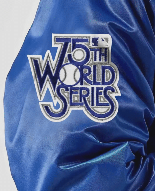 Los Angeles Dodgers Blue Satin Jacket | Menβs Varsity Bomber | Retro Baseball Style Outerwear | LA Team Fan Gift