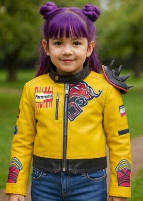 Kids Rumi Jacket K-Pop Demon Hunters Arden Cho Yellow Leather Jacket