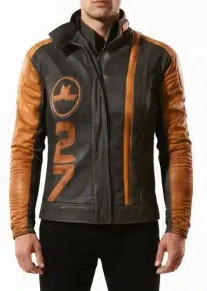 Arc Raiders Ryder Orange and Black Leather Jacket Cosplay