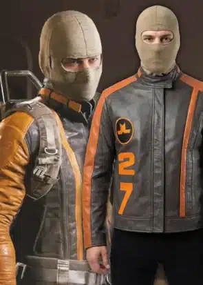 Arc Raiders Ryder Orange and Black Leather Jacket Cosplay