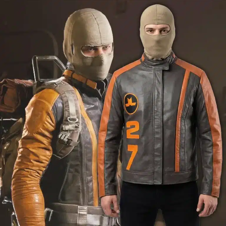 Arc Raiders Ryder Orange and Black Leather Jacket Cosplay