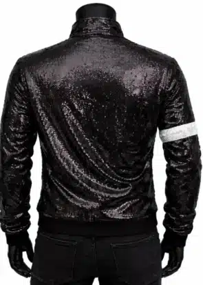 Michael Jackson Billie Jean Sequin Jacket | Black Sparkle Concert Costume | MJ Cosplay Jackets