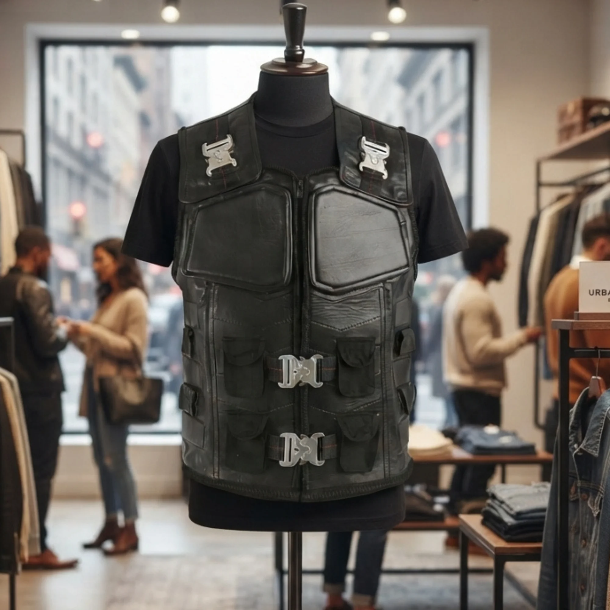 Blade Wesley Snipes Handmade Cosplay Leather Costume Vest Contest Real Leather Season, Blade Vest